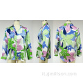 Collar Floral Print Design Woman&#39;s Casual Blouse